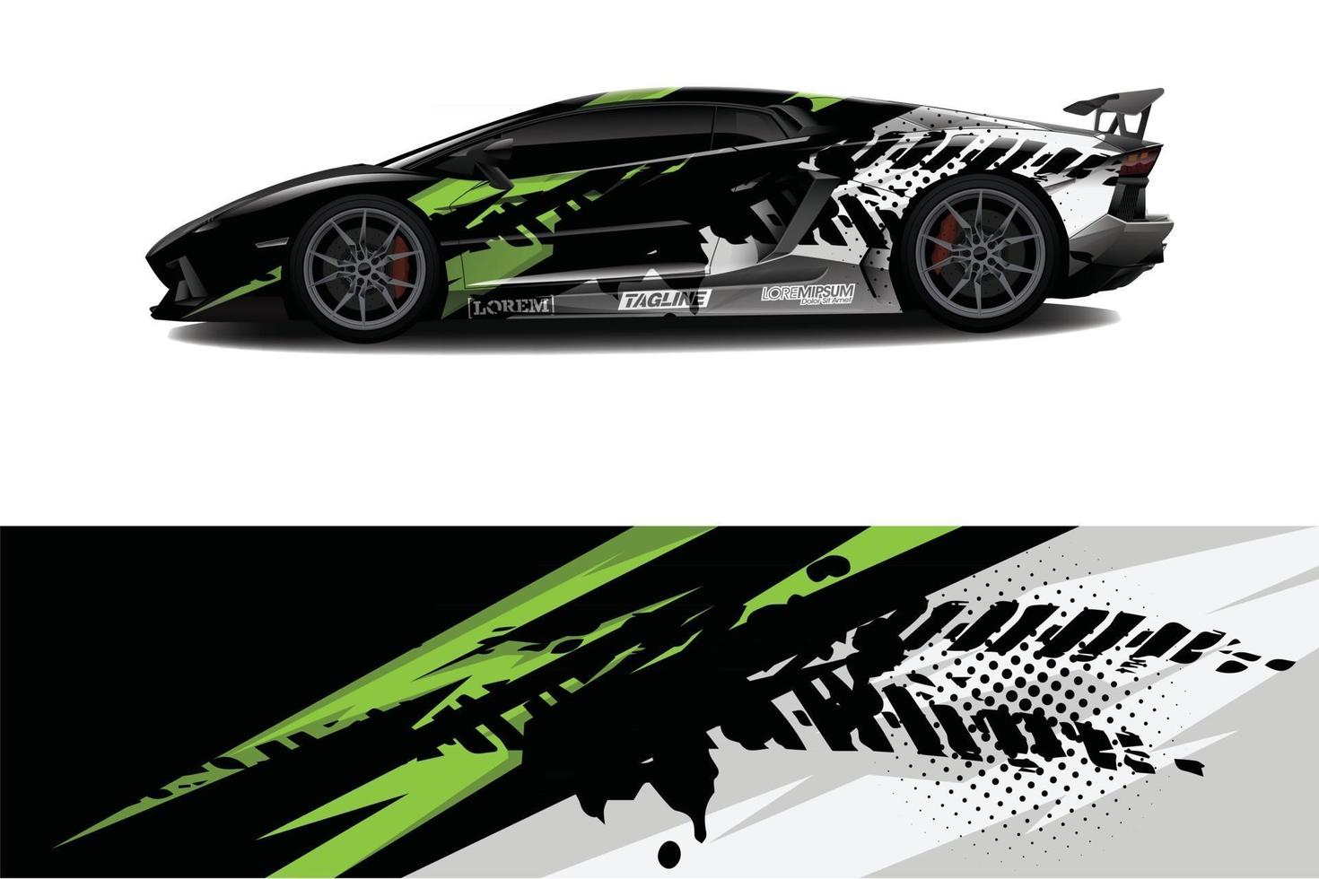 Car wrap graphic racing abstract background for wrap and vinyl sticker vector