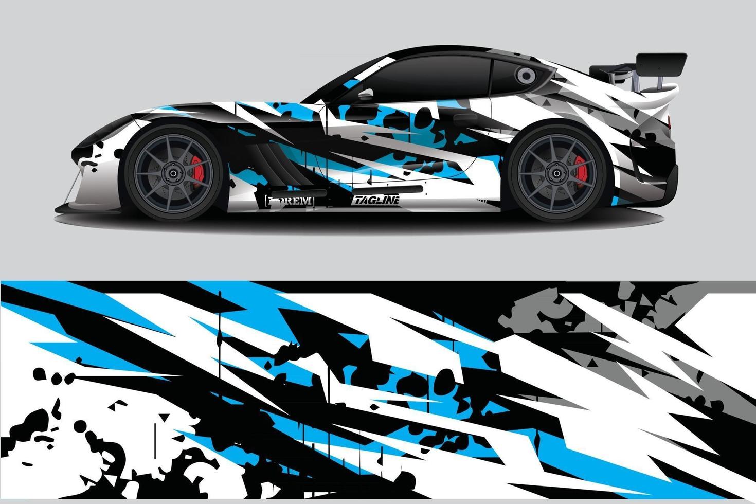Car wrap graphic racing abstract background for wrap and vinyl sticker vector