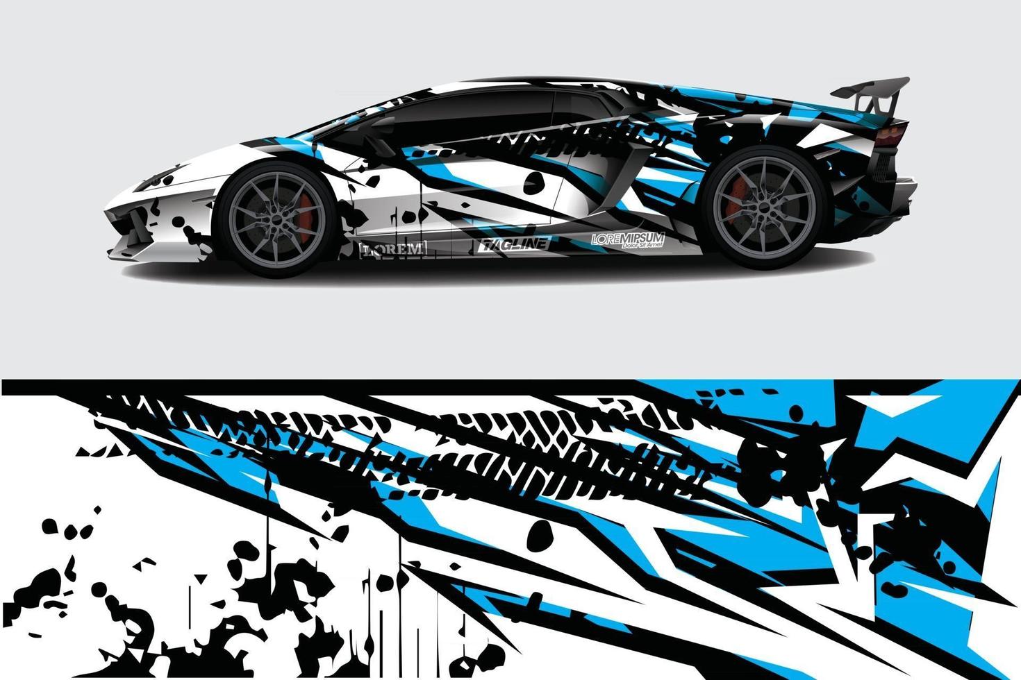 Car wrap graphic racing abstract background for wrap and vinyl sticker vector