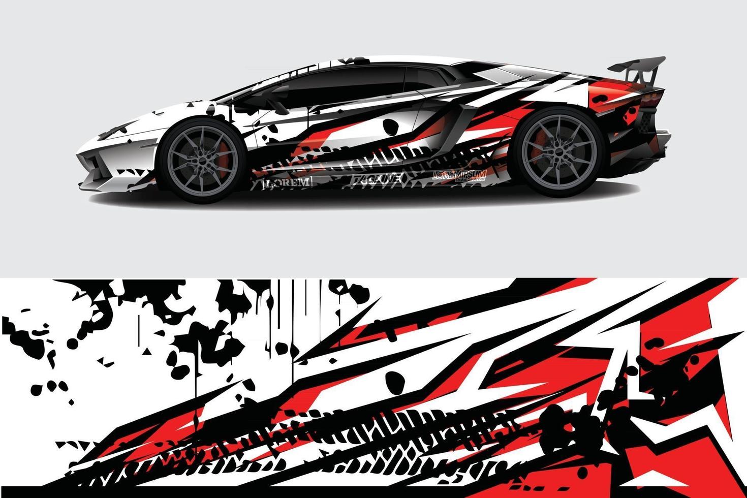 Car wrap graphic racing abstract background for wrap and vinyl sticker vector