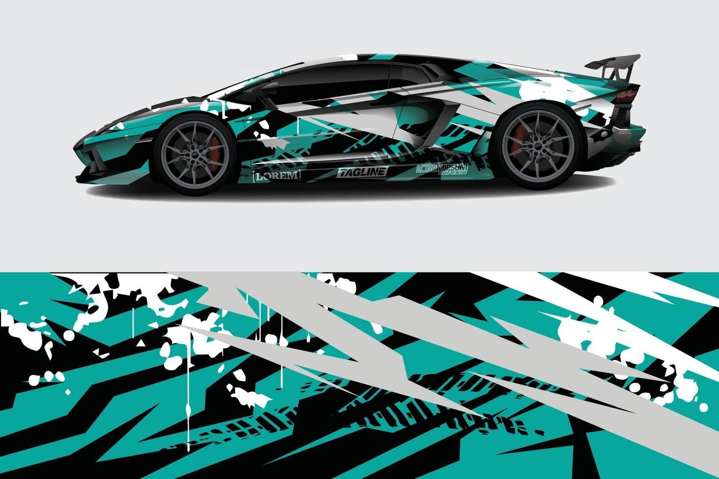 Car wrap graphic racing abstract background for wrap and vinyl sticker vector