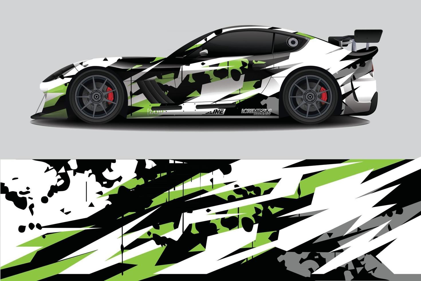 Car wrap graphic racing abstract background for wrap and vinyl sticker vector