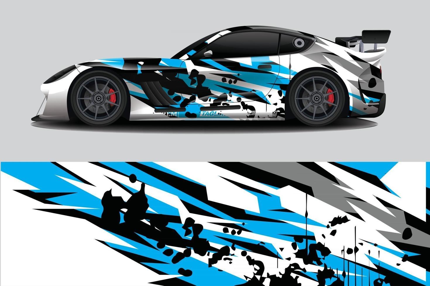 Car wrap graphic racing abstract background for wrap and vinyl sticker vector