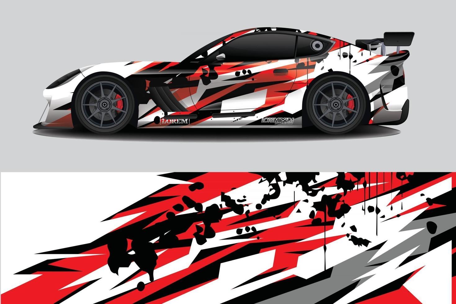 Car wrap graphic racing abstract background for wrap and vinyl sticker vector