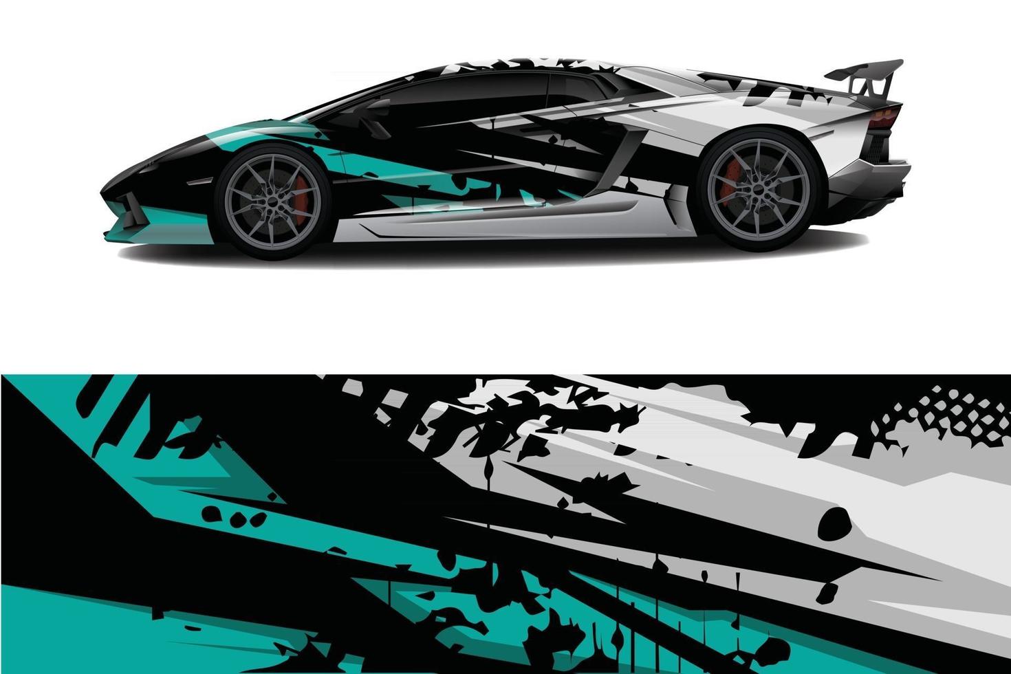 Car wrap graphic racing abstract background for wrap and vinyl sticker vector