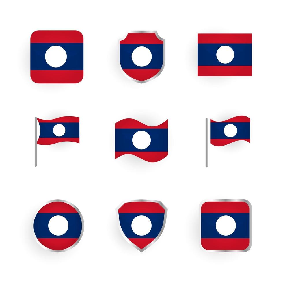 Laos Flag Icons Set vector