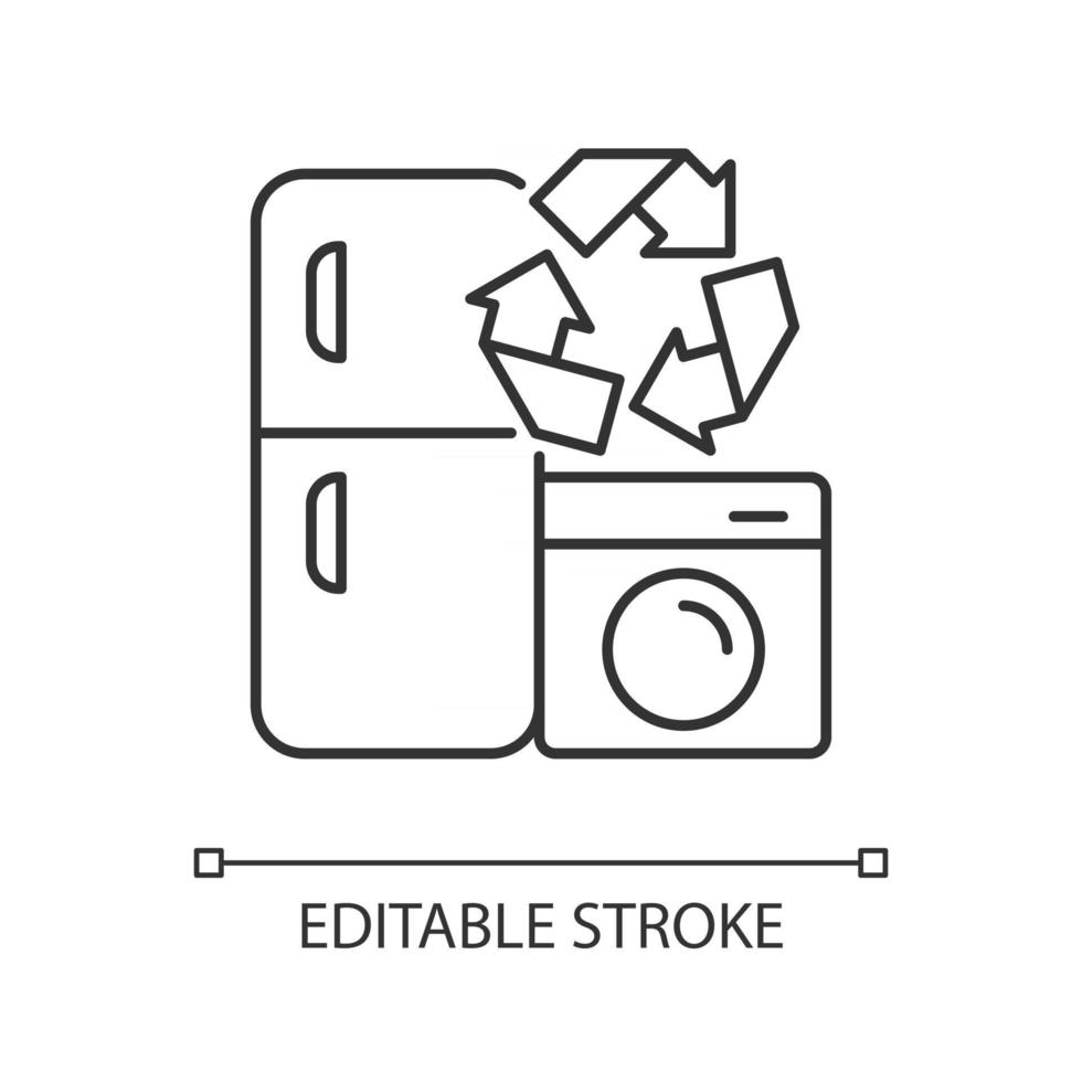 Appliance recycling program linear icon vector