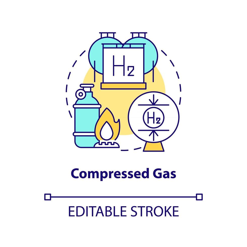 Compressed gas concept icon vector