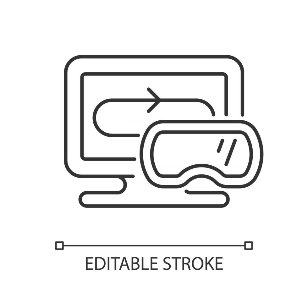 VR games linear icon vector