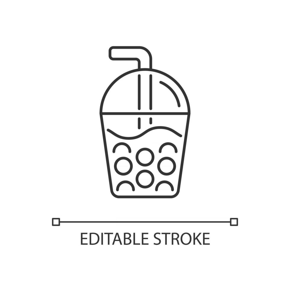 Bubble tea linear icon vector