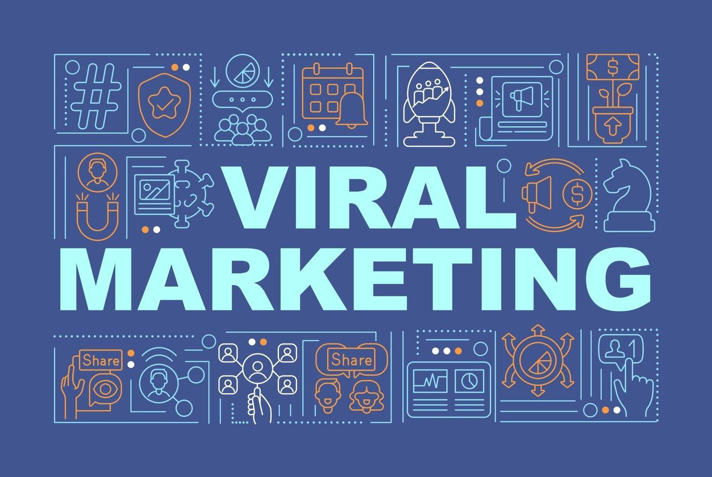 banner de conceptos de palabra de marketing viral vector