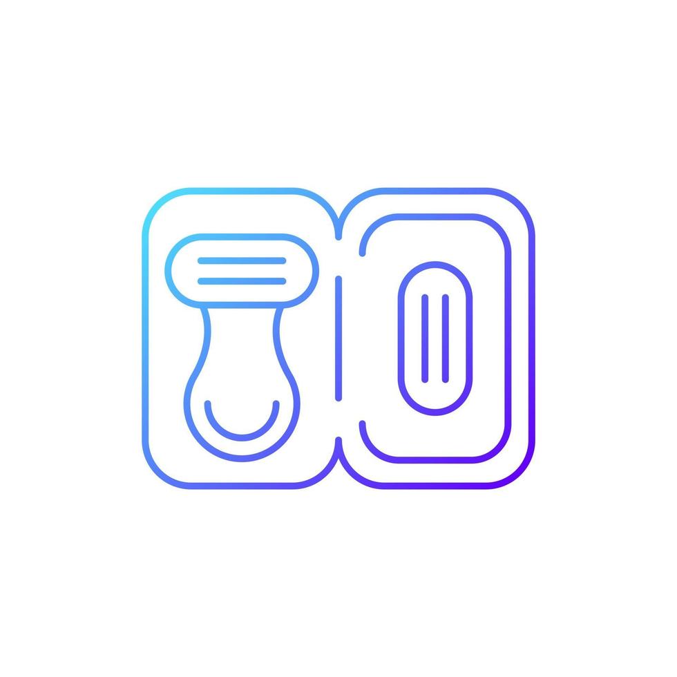 Travel size razor gradient linear vector icon