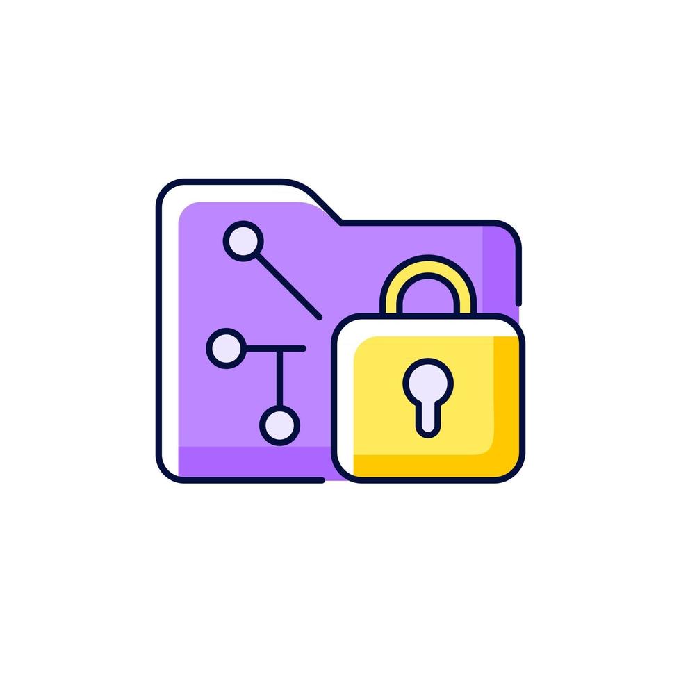 Data encryption purple RGB color icon vector