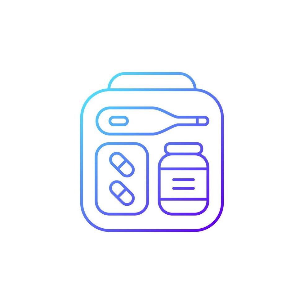 Mini first aid kit gradient linear vector icon