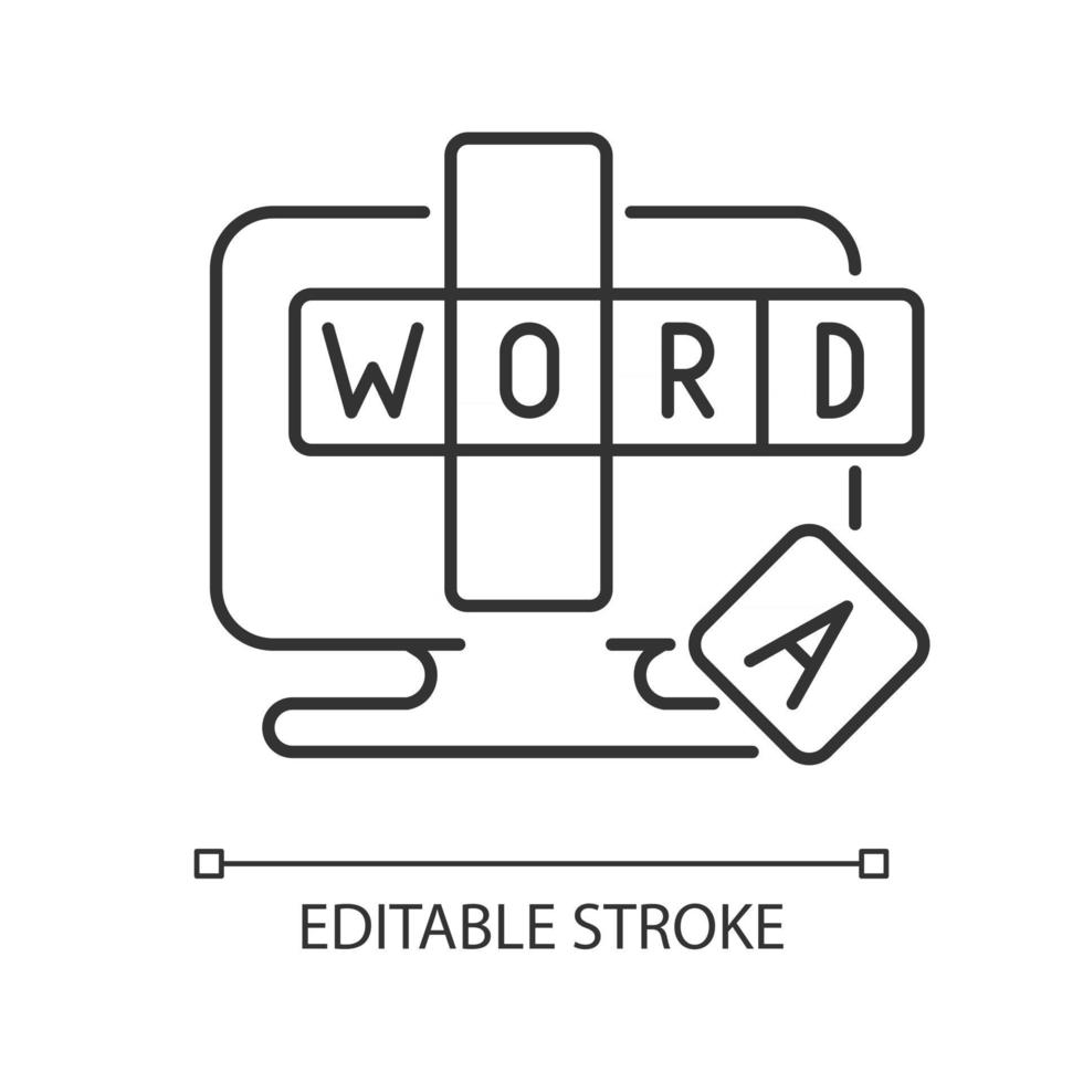 Online word games linear icon vector