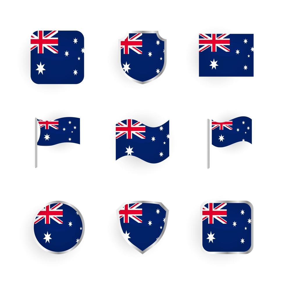 conjunto de iconos de bandera de australia vector