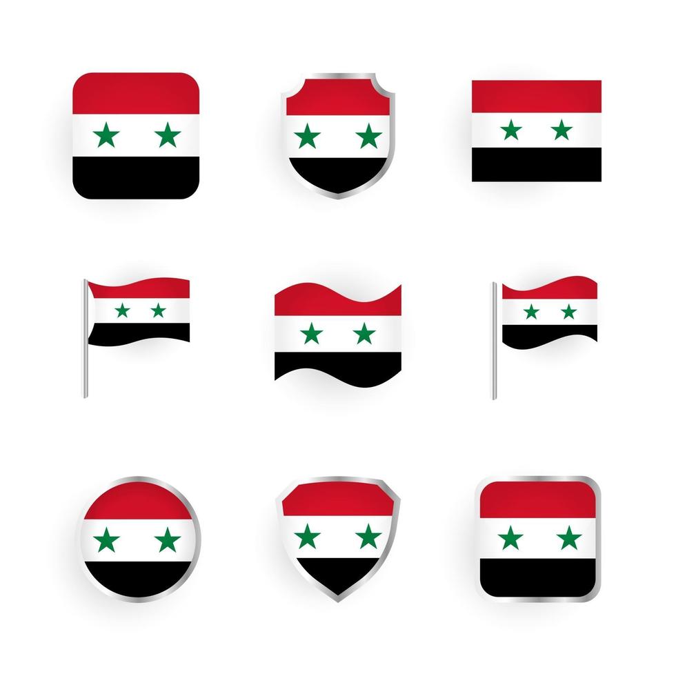Syria Flag Icons Set vector