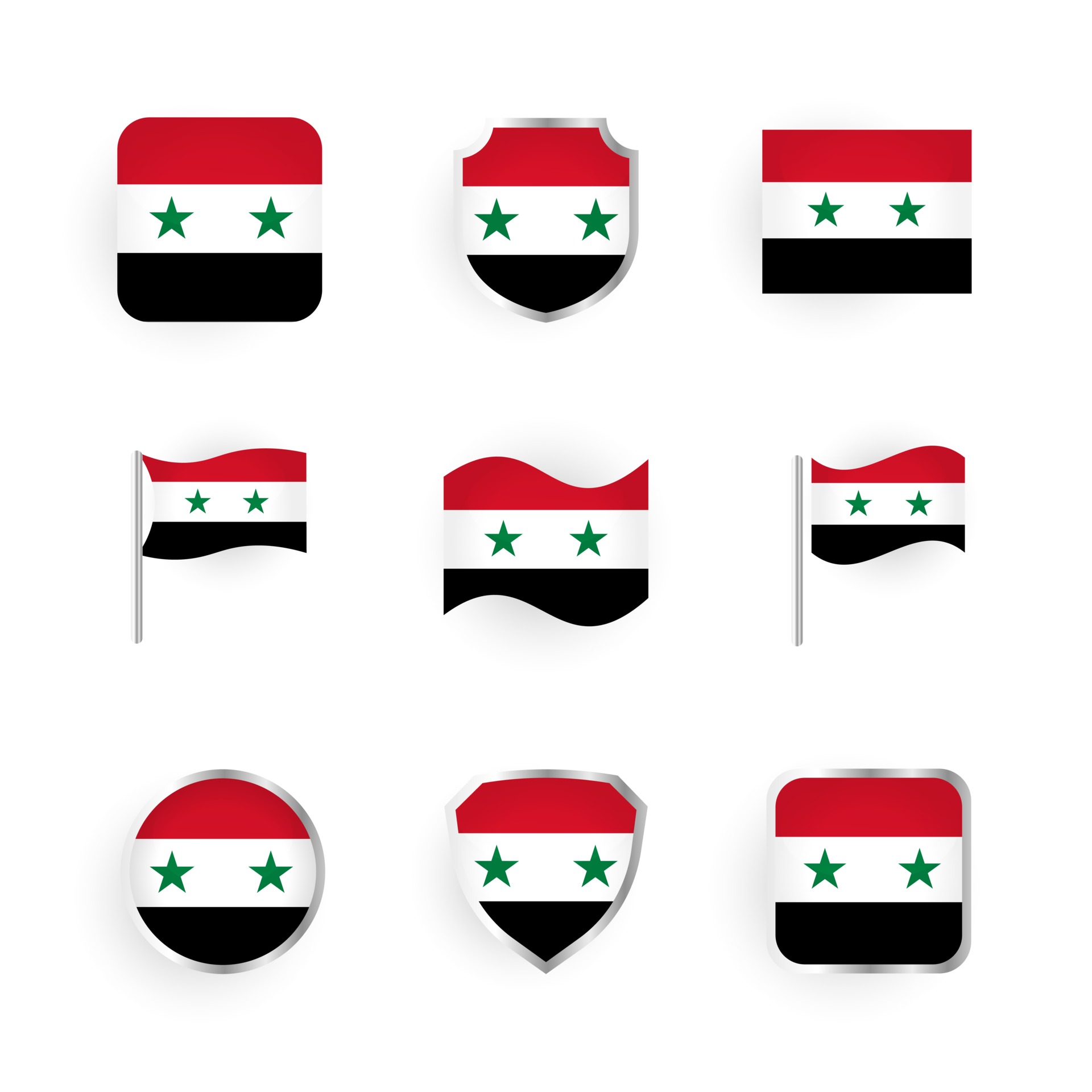 Syria Flag Icons Set 2965411 Vector Art at Vecteezy