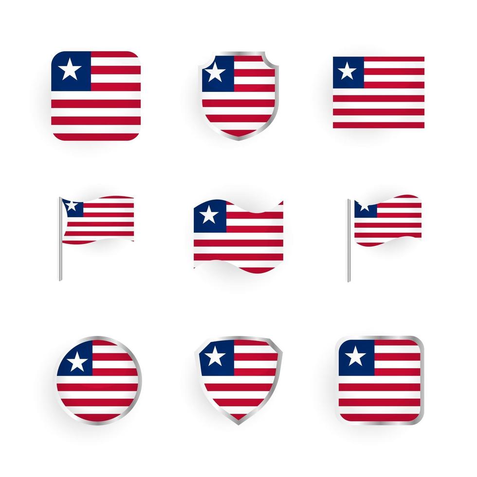 Liberia Flag Icons Set vector