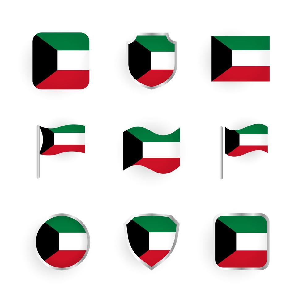 Kuwait Flag Icons Set vector