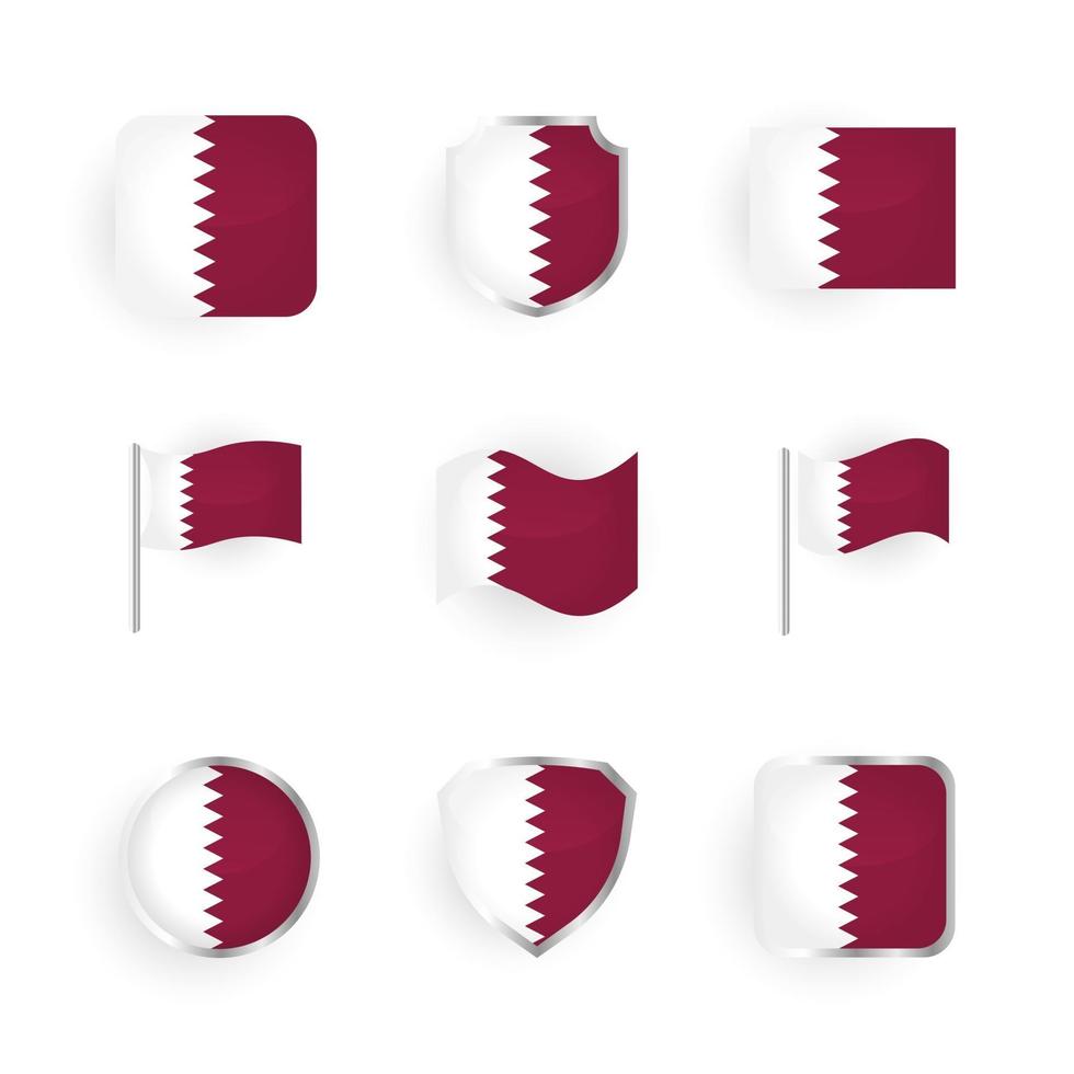 Qatar Flag Icons Set vector