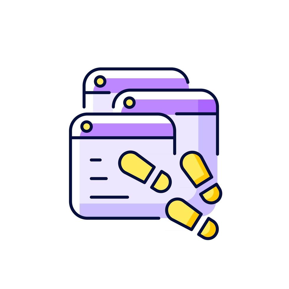 Digital trail purple RGB color icon vector