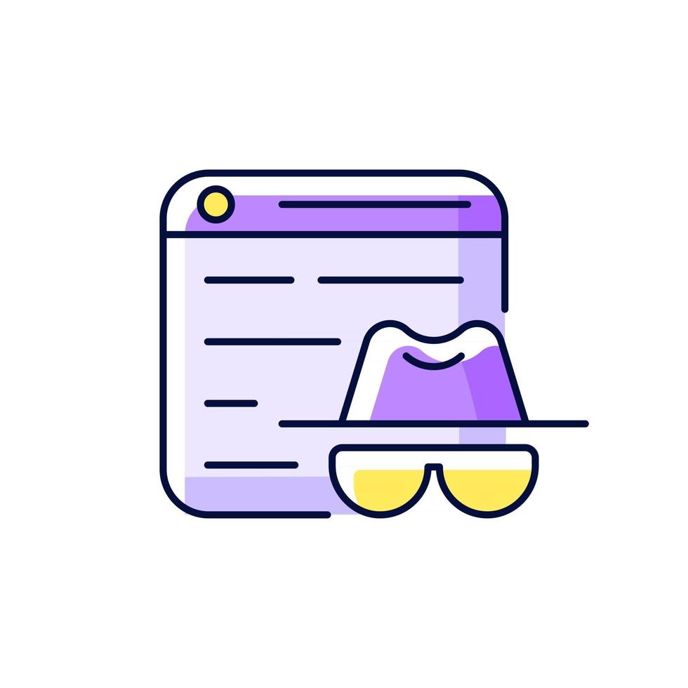 Private browsing purple RGB color icon vector