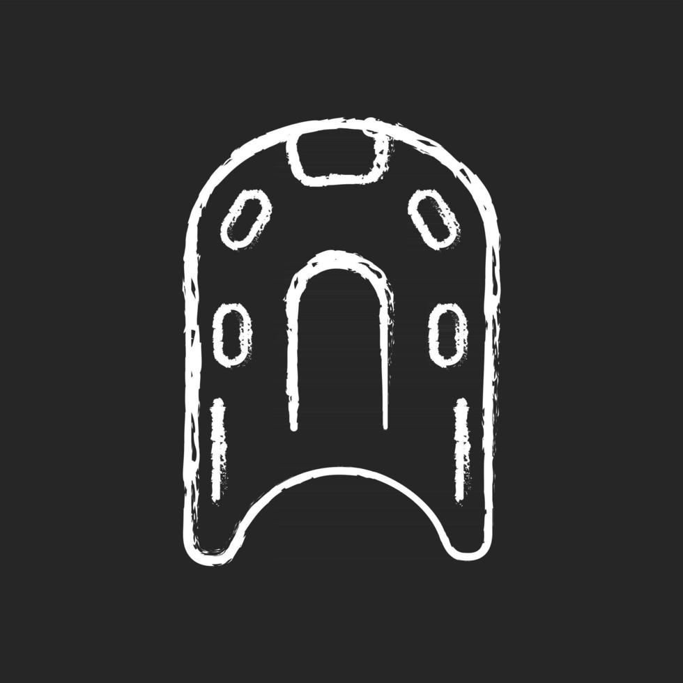 Kickboard icono de tiza blanca sobre fondo oscuro vector