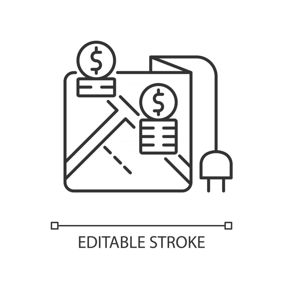 Pricing by locality linear icon vector