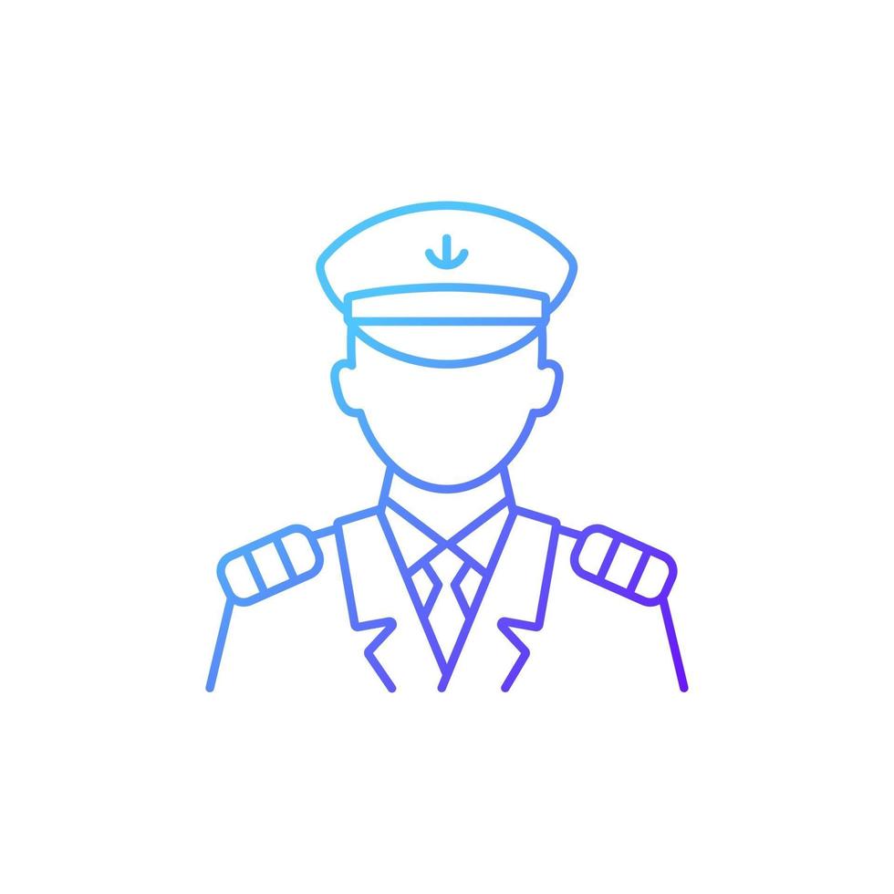 Male captain gradient linear vector icon