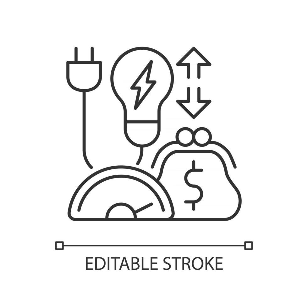 icono lineal del programa de eficiencia energética vector