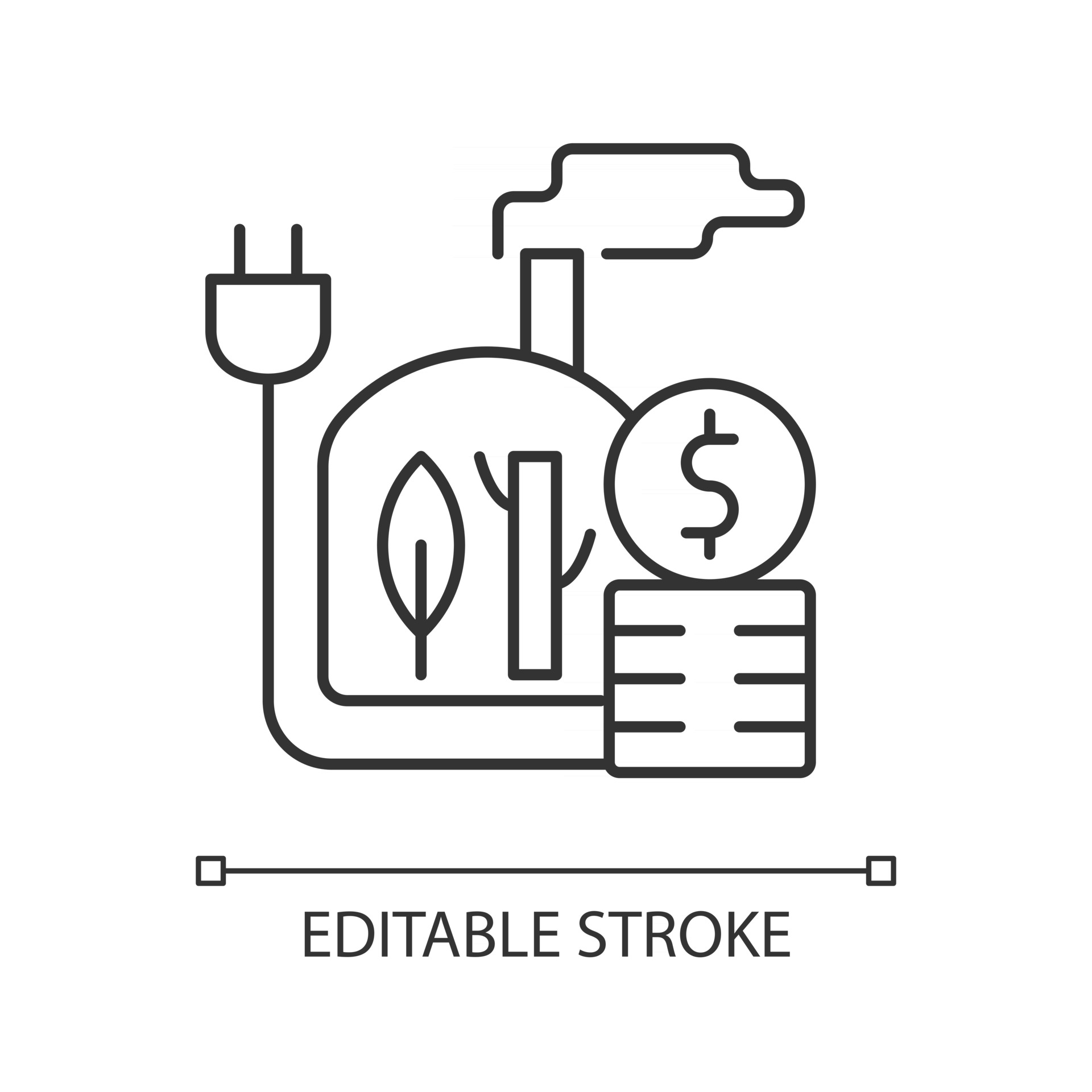 Biomass energy price linear icon 2965489 Vector Art at Vecteezy