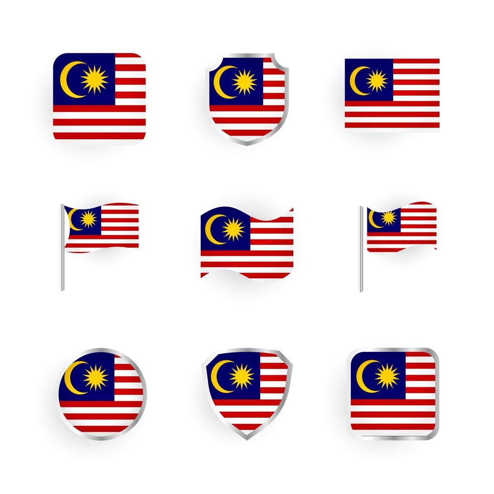 Malaysia Flag Icons Set vector