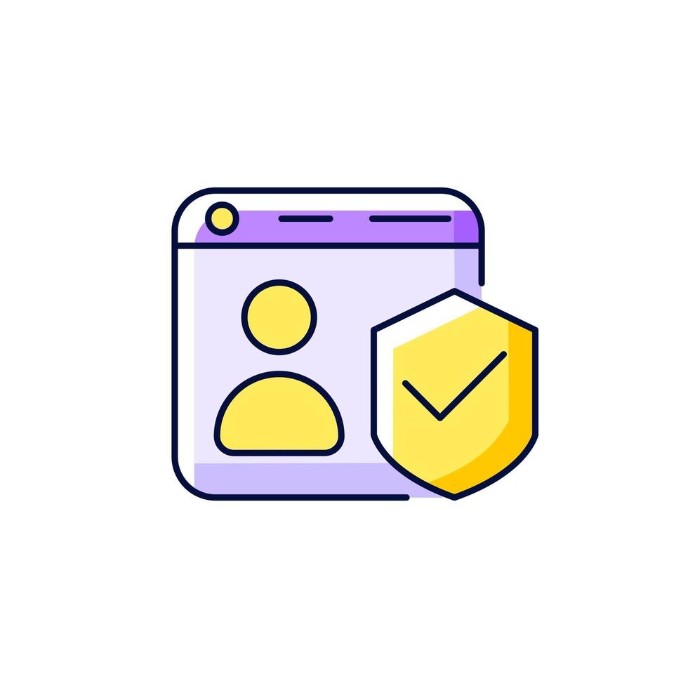 Securing accounts purple RGB color icon vector