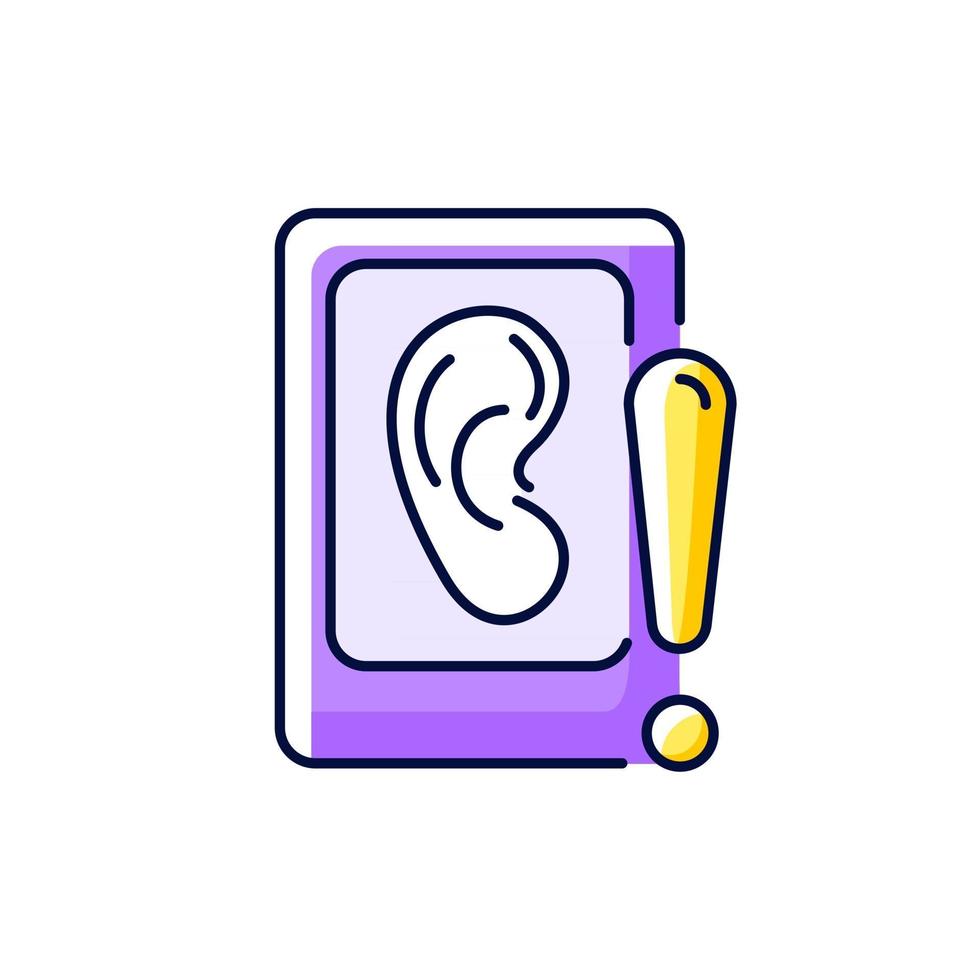 Eavesdropping on mobile devices purple RGB color icon vector