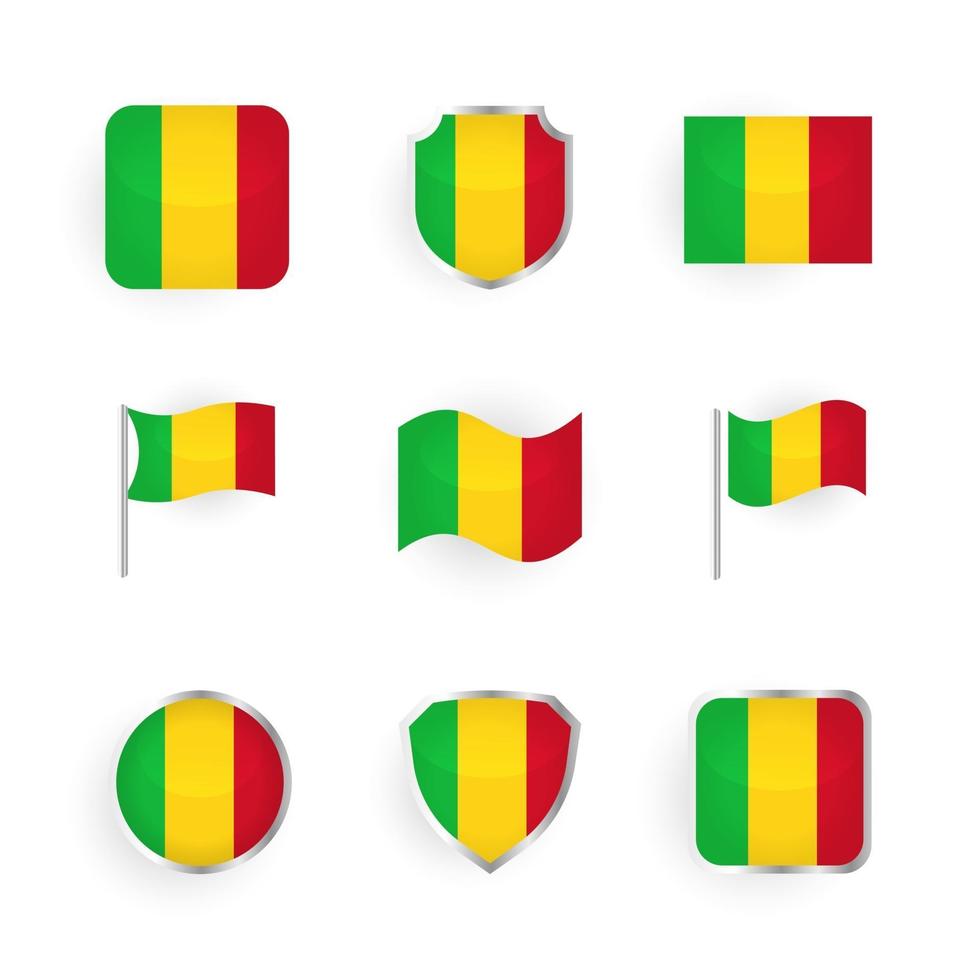 Mali Flag Icons Set vector