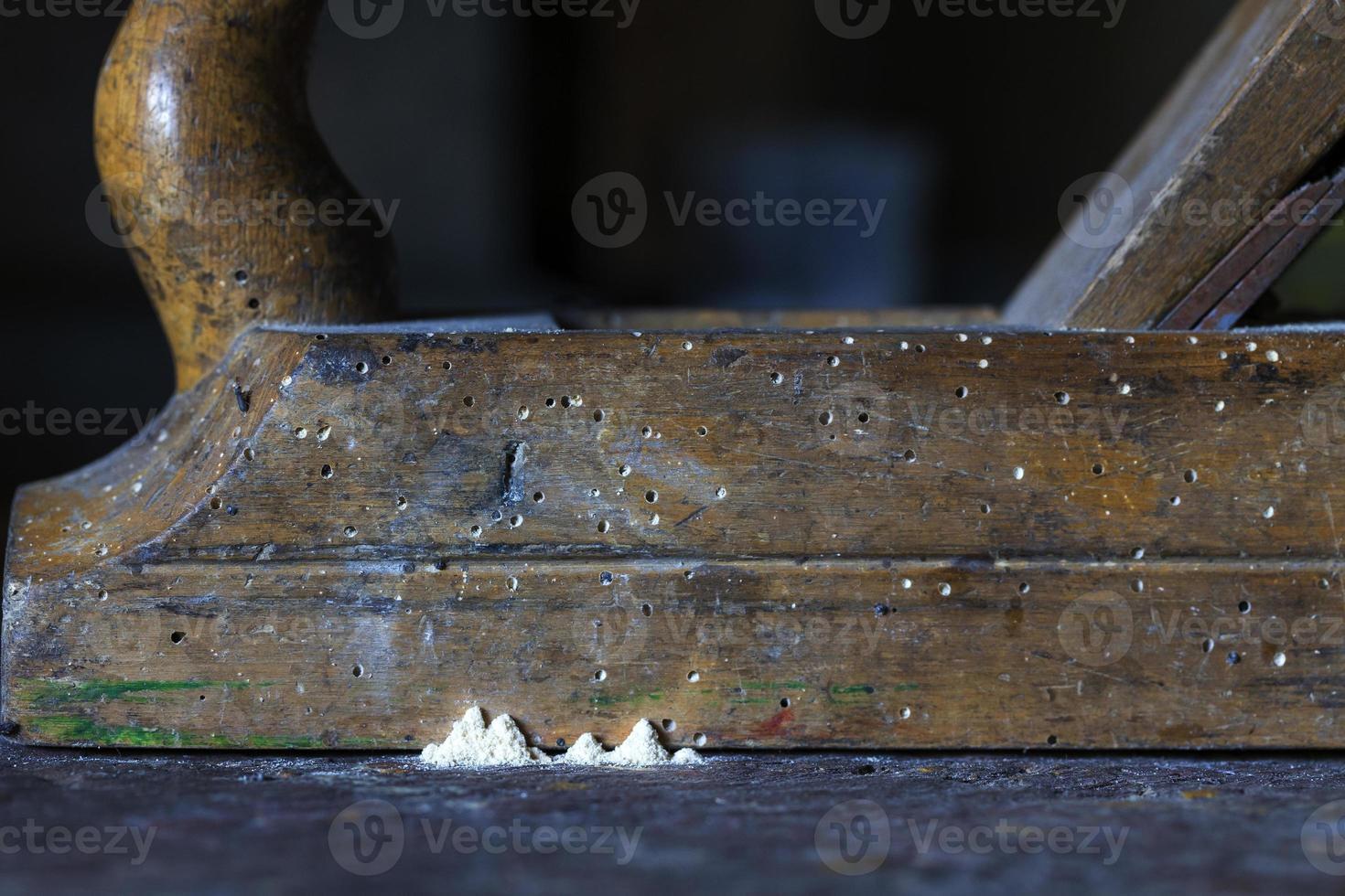 Chiaroscuro Still life with the beading Plane and the Wood-worms photo