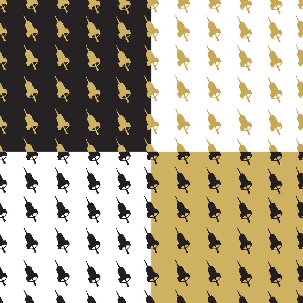 Set seamless patterns with hand bells vector