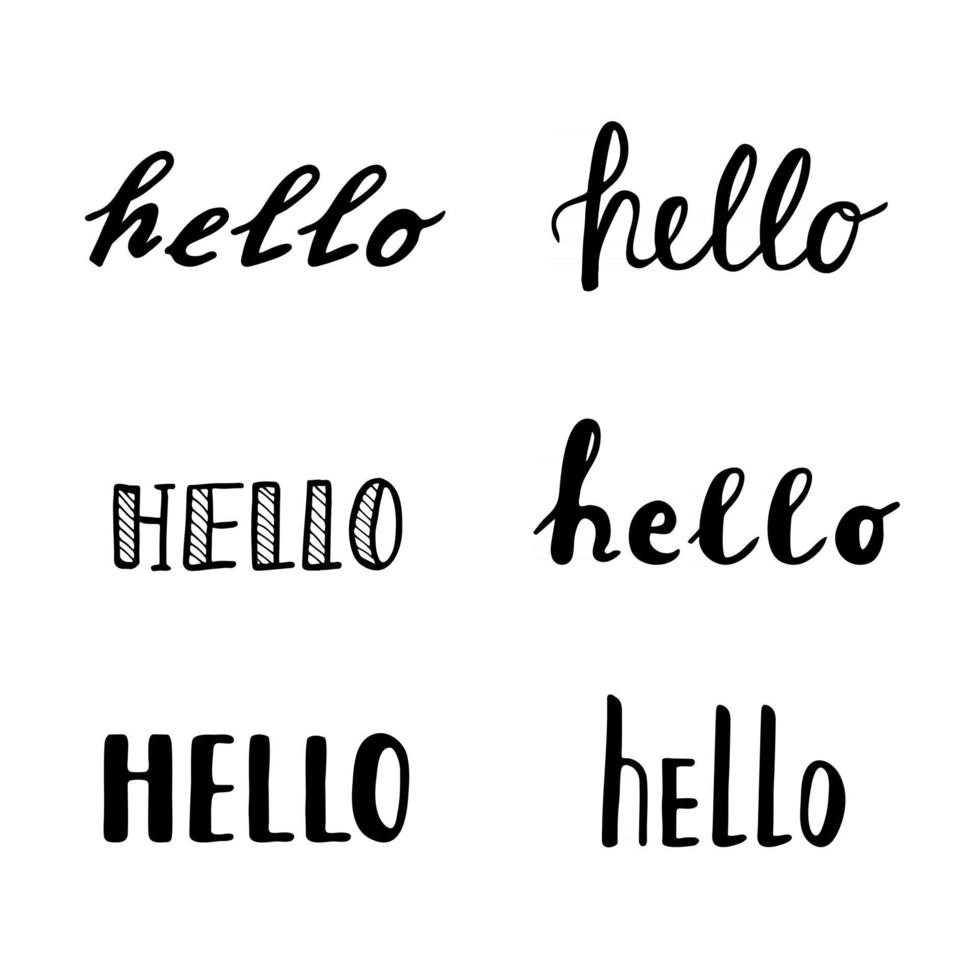 Hello calligraphy lettering quotes handwritten vector