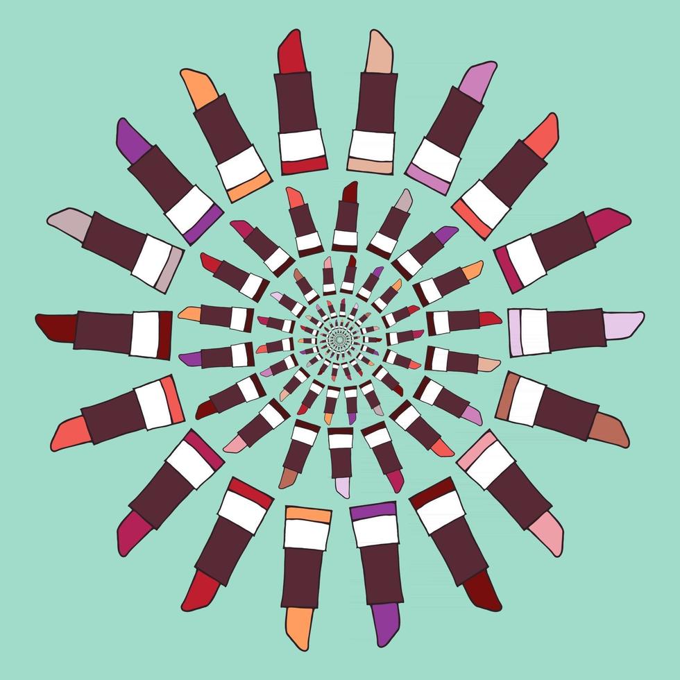 Colorful lipstick label vector illustration