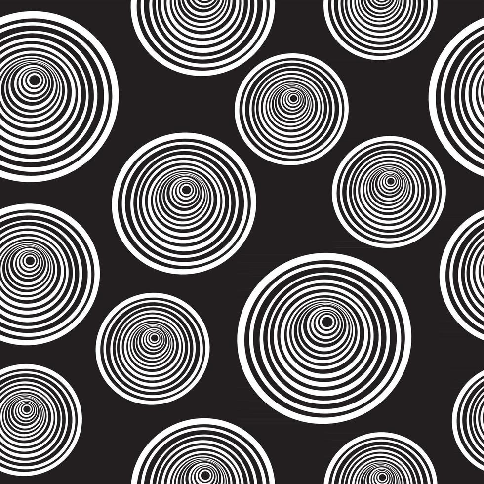 Seamless pattern of spirals black and white vector