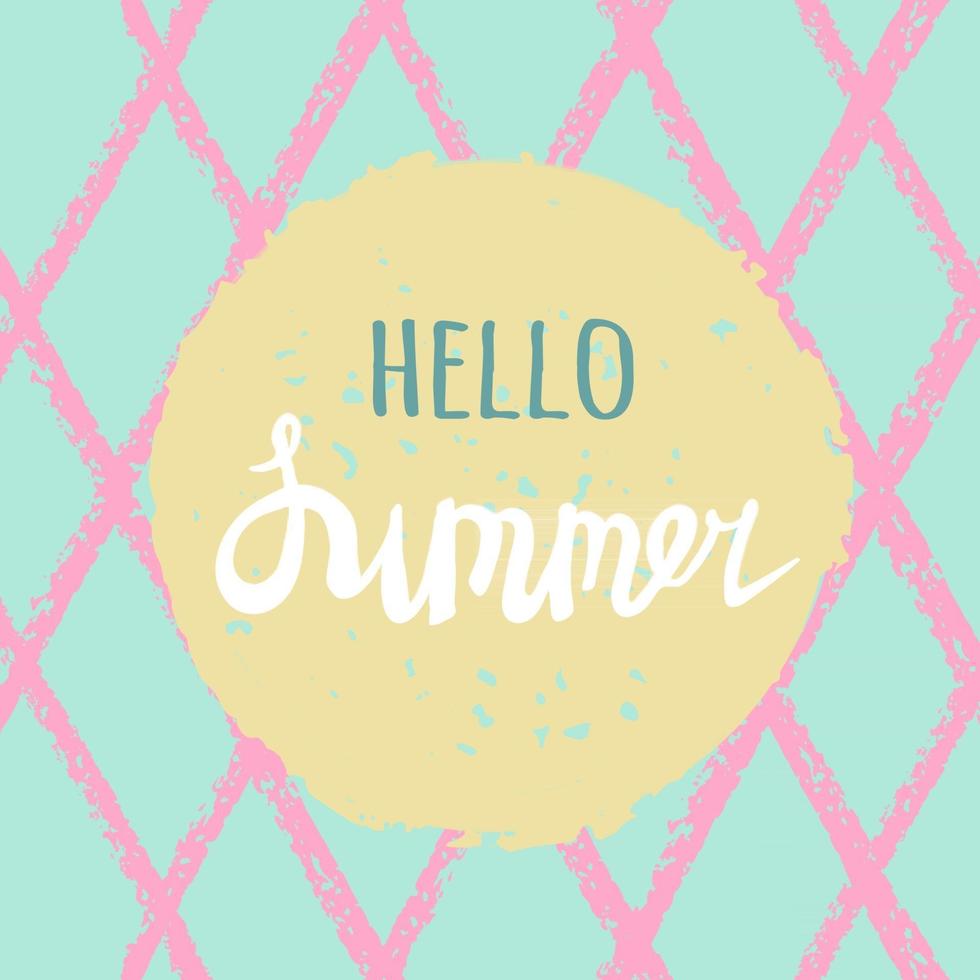 Bright summer card with hand drawn vector