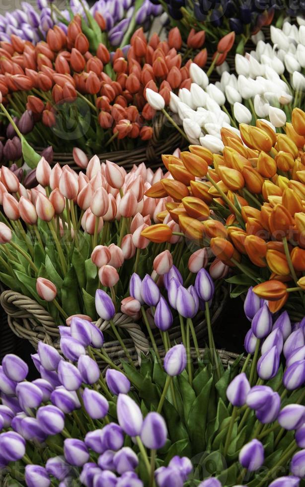 tulipanes en un mercado foto