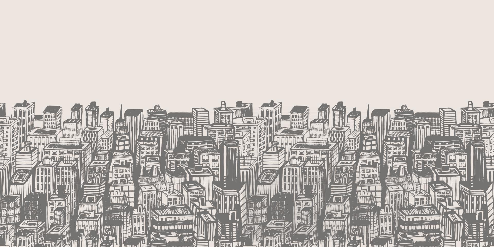 Horizontal banners of big city with skyscrapers. vector