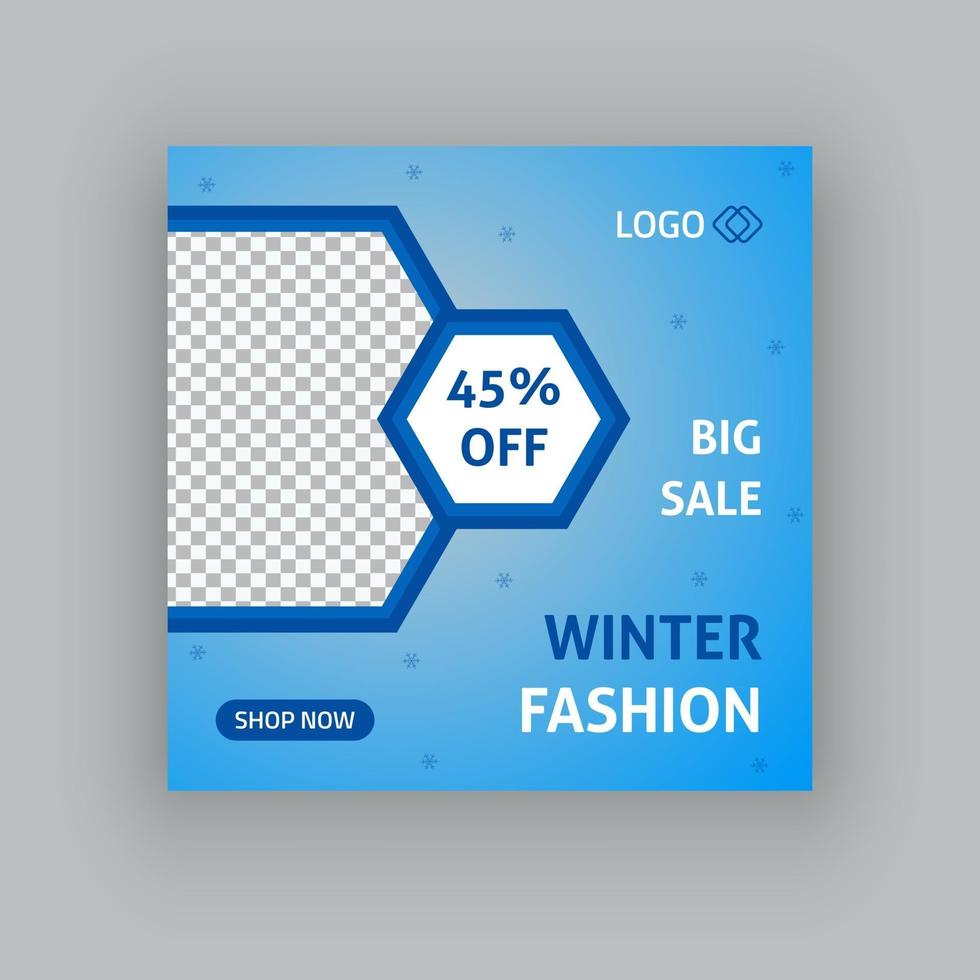 Winter fashion social media post or banner design vector