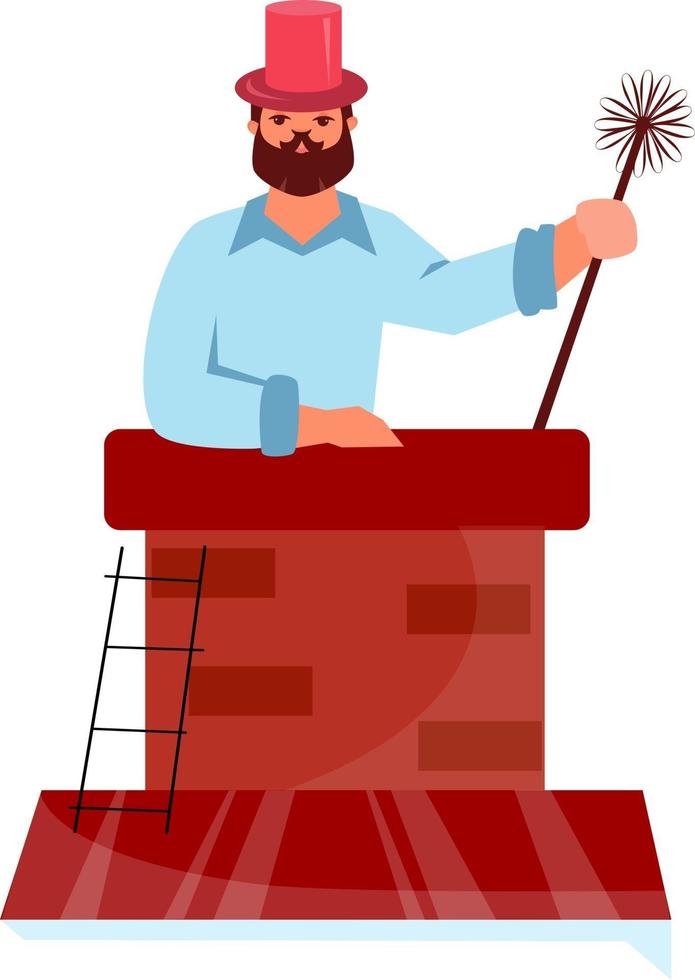 Chimney cleaning concept vector