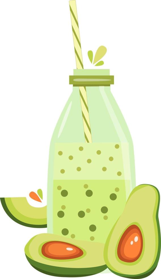 avocado smoothie bottle vector