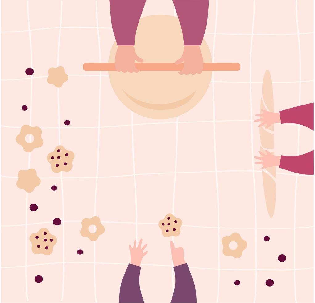 Background table with pastries vector