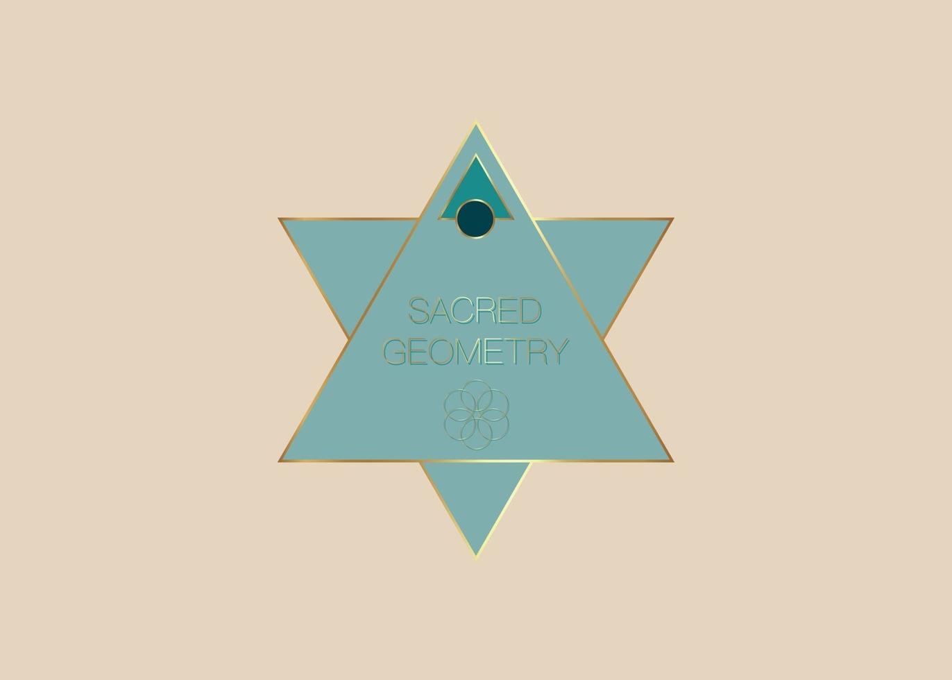 geometría sagrada, triángulos geométricos en forma de plantilla de logotipo vector