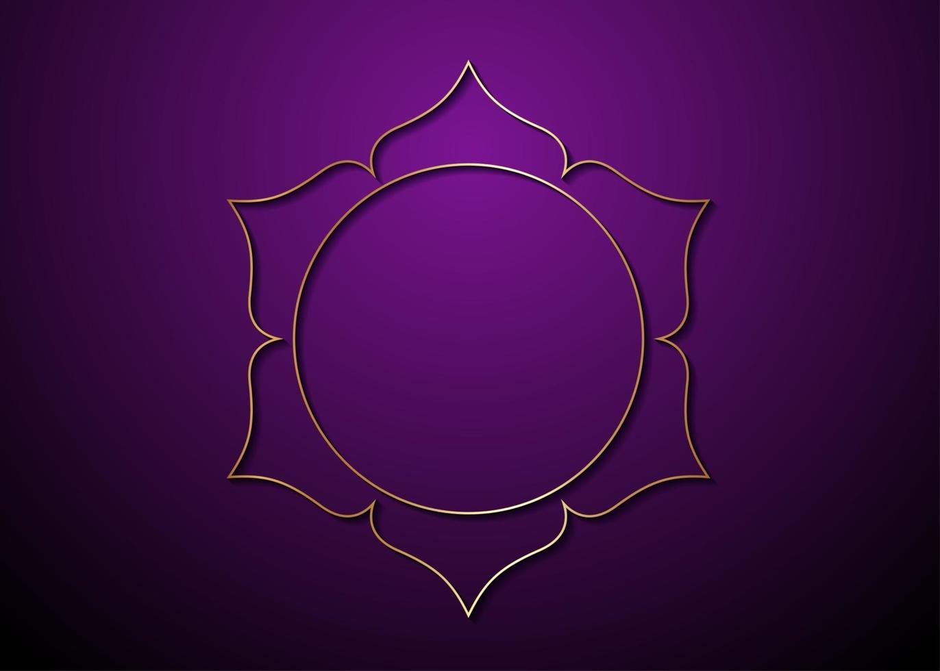 mystic Lotus gold frame Logo icon, golden mandala, Flower of Life vector